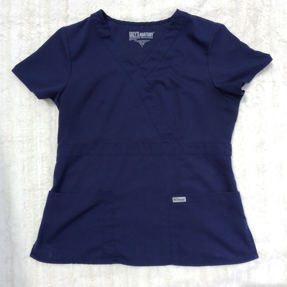 Greys Anatomy scrub top dark blue